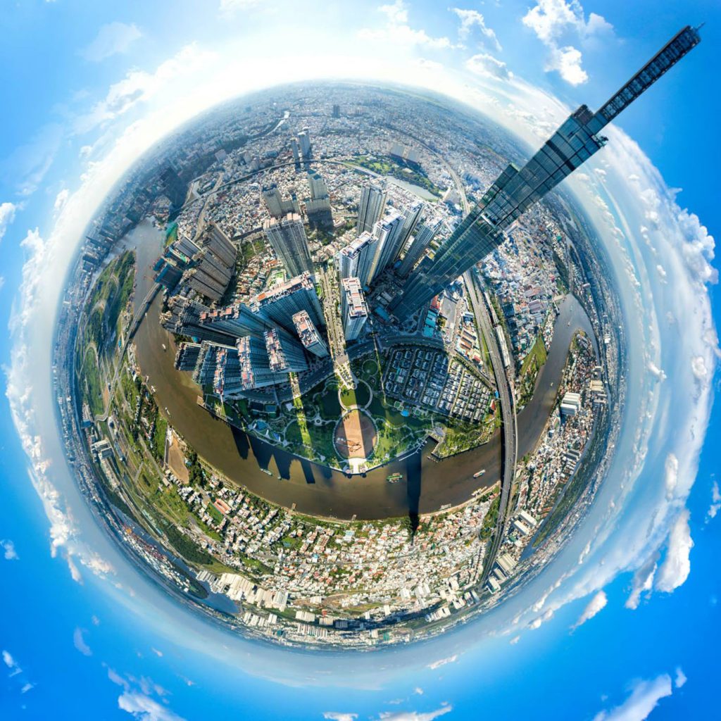 Hình VR 360 độ ở định dạng Little Planet do đội ngũ Flycam OneTouchMedia thực hiện